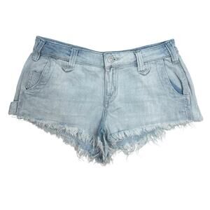 Pilcro Micro Mini Low Rise Light Wash Denim Cutoff Shorts Size 25